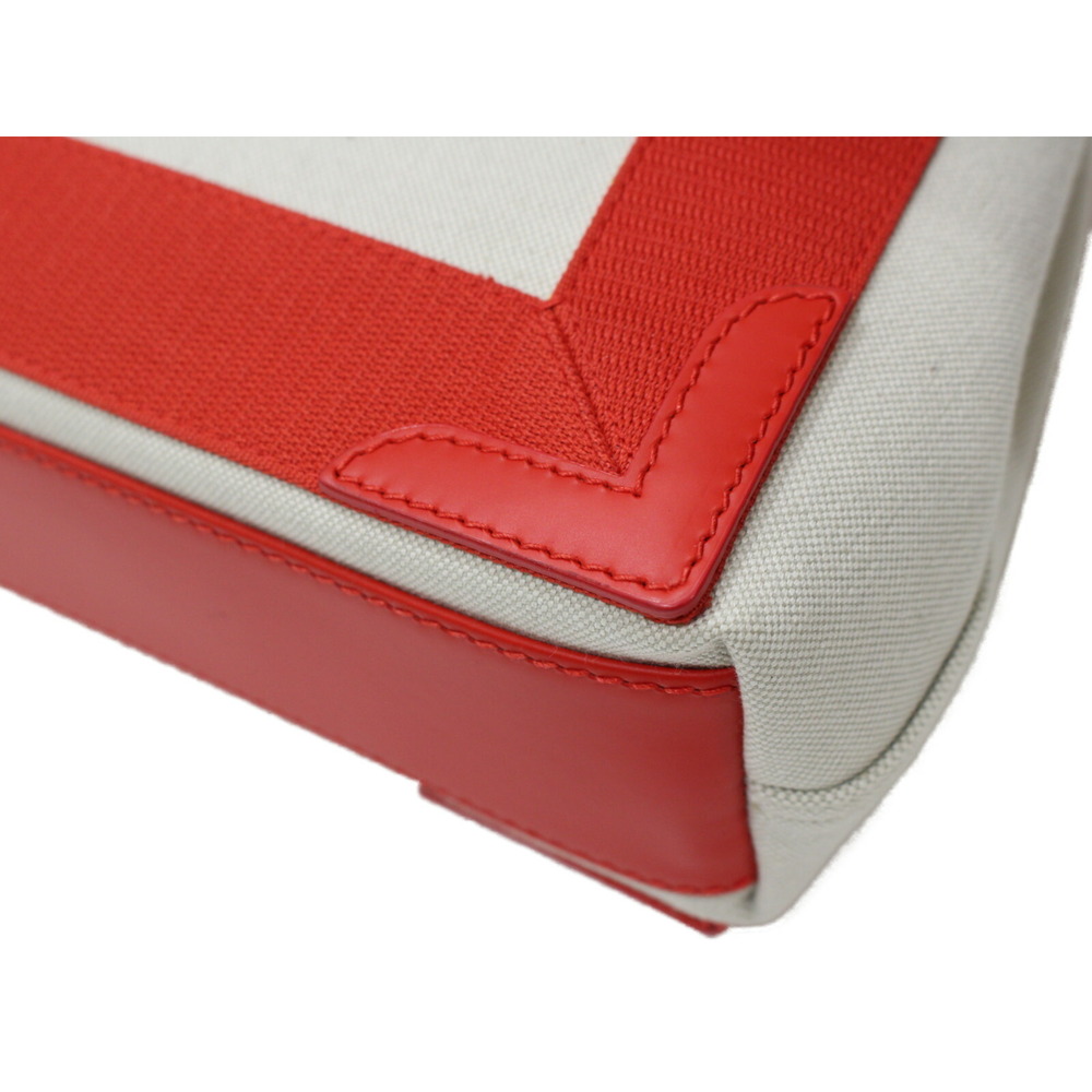BALENCIAGA Navy Blue Cabas XS leather canvas red off white pouch - Picture 5 of 7